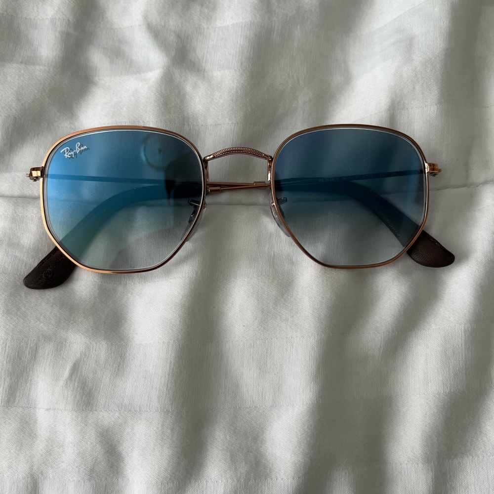 Ray Ban Hexagonal Blue Lenses